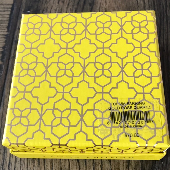 Kendra Scott Olivia Gold Rose Quartz Earrings - Picture 5 of 6